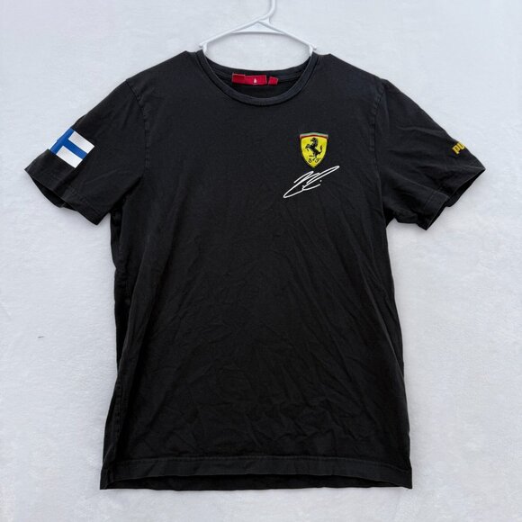 Puma Ferrari T Shirt Mens M Black Kimi Raikonen Formular 1 F1 Racing - Picture 1 of 10